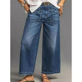 Baggy Wide Leg Jeans for Women, High Rise Stretch Denim Trousers with Pockets, Soft Casual Streetwear Apparel, Lady, Oversize, Fashion Apparel, Women's Clothes, Clothing